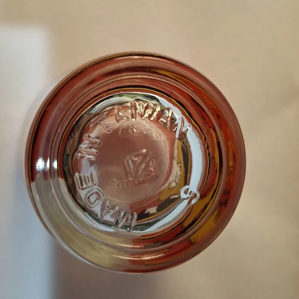 Vintage Shot Glass Souvenir of Oregon Red w Black Mountains & White Bird